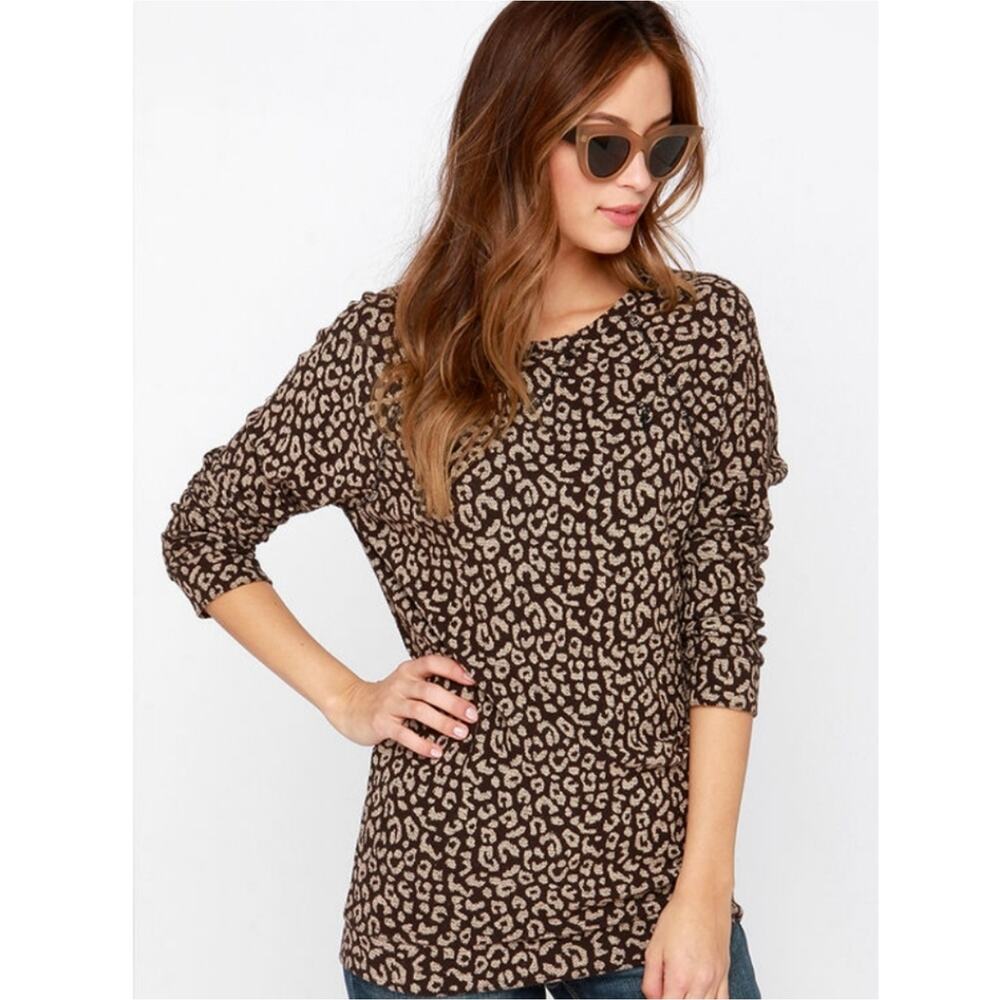Obey Echo Mountain Leopard Print Lightweight Swea… - image 2